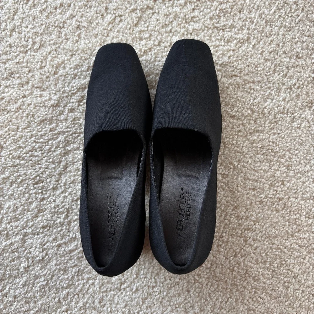 Aerosoles Size 8.5 Black Monday Night Square Toe Pumps - Picture 8 of 10